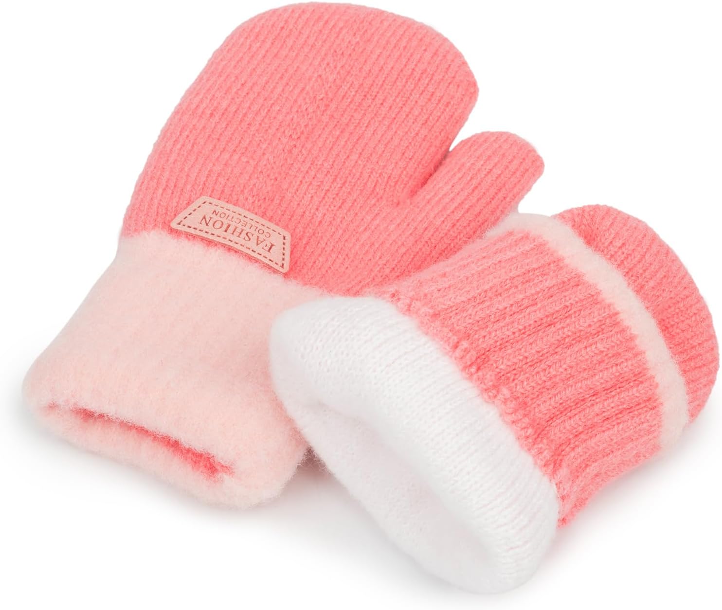 Winter Mittens for Kids Boys Girls Thick Knit Fleece Lind Warm Gloves Cold Weather 3-7 Years - Image 2