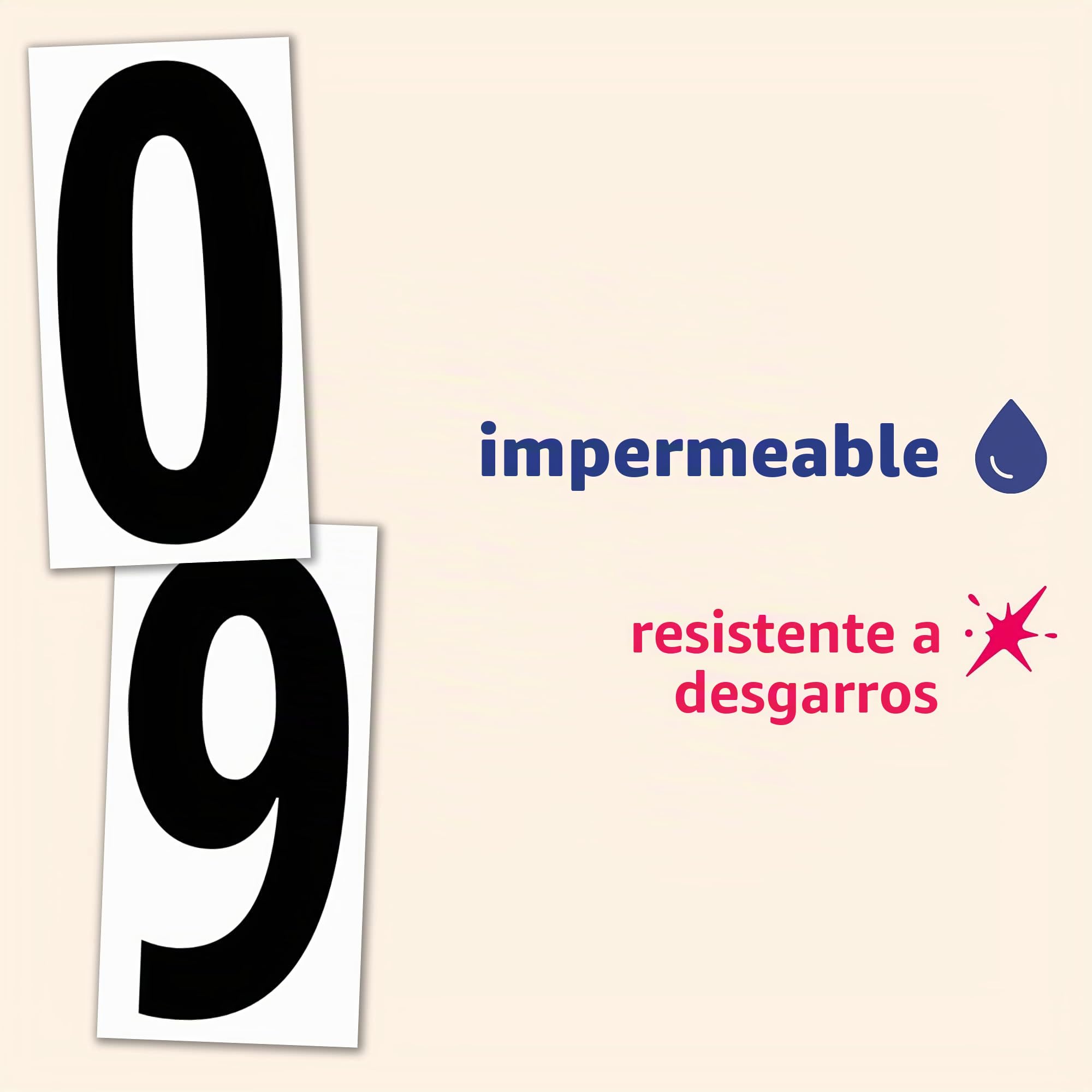 200 Piezas, 75 mm - Pegatinas Números Adhesivos, Vinilo Impermeable - Números Negros