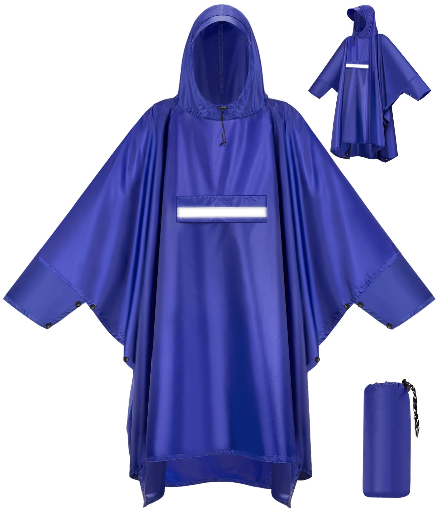 VOBUKE Regenponcho Wasserdichter Regencape mit Kapuze Tasche