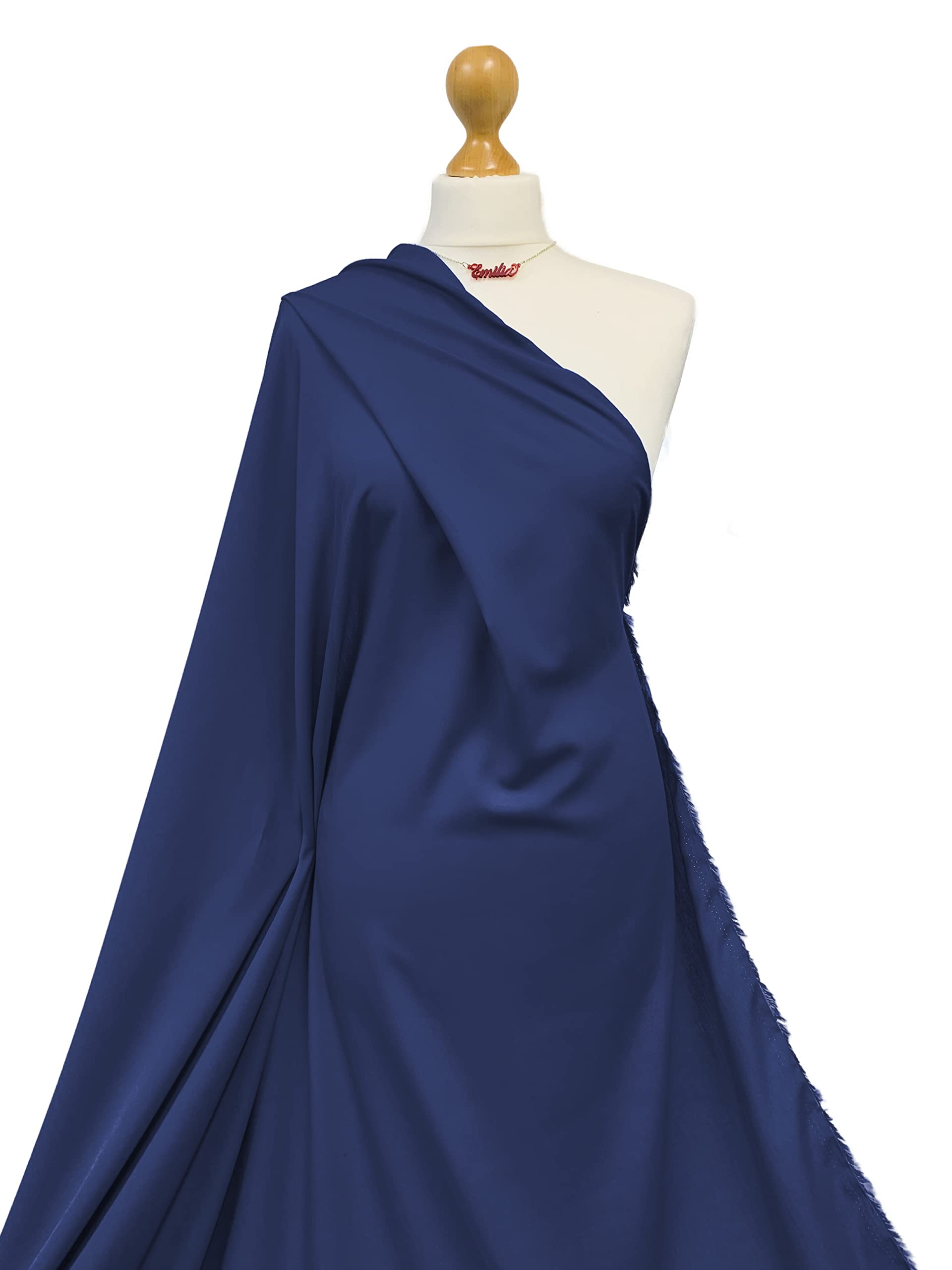 Tessuto OneOone In Chiffon Di Viscosa Blu - Larghezza 107 Cm (42 Pollici) - Stampato Al Metro - Ideale Per Abbigliamento E Arredamento - 5