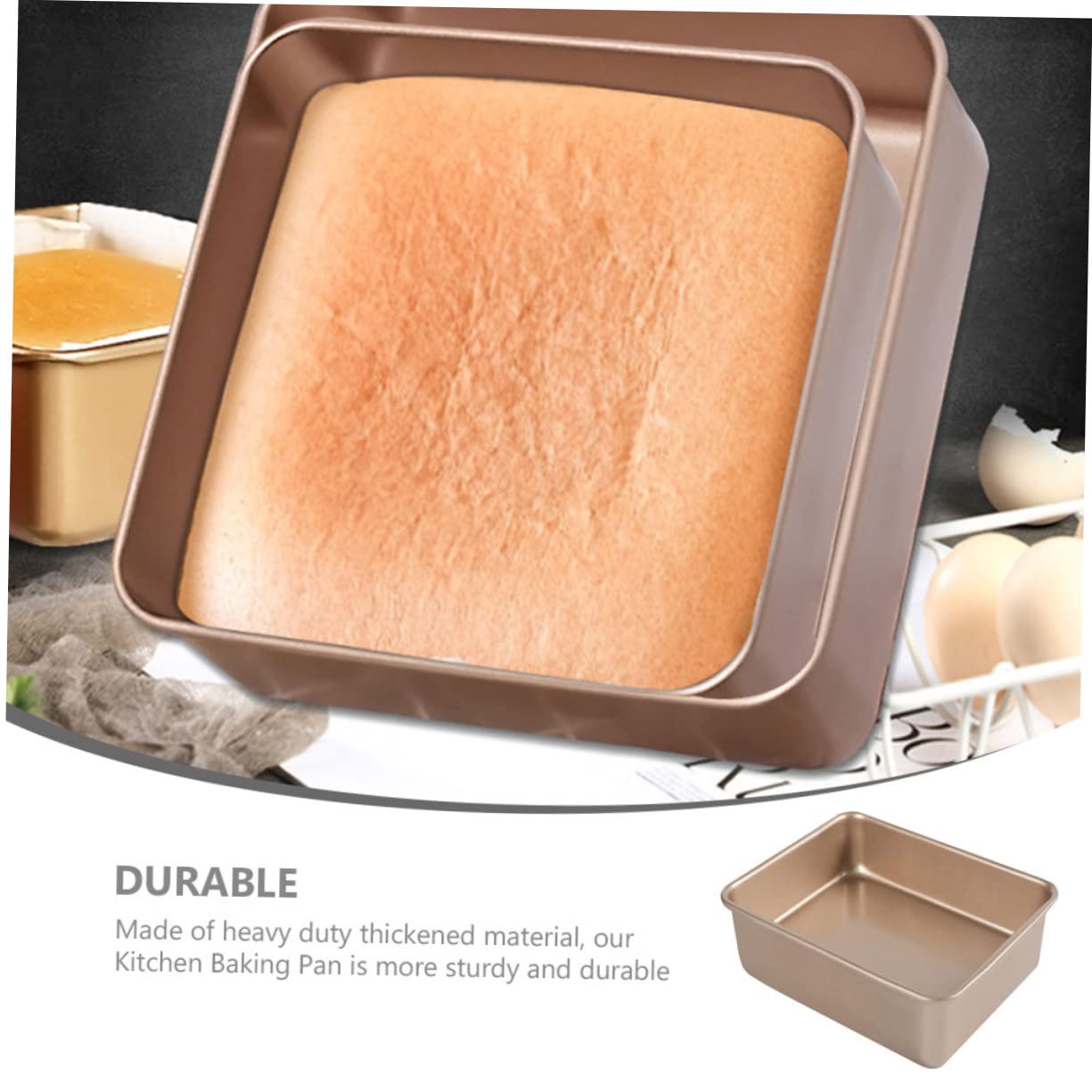 Backform aus Edelstahl Hitzebeständige Kuchenform Mehrzweck-backform für Ofengeschirr Abwaschbare Kuchenform zum Backen für Quadratische Kuchen Mini-chiffonkuchen Mini-käsekuchen