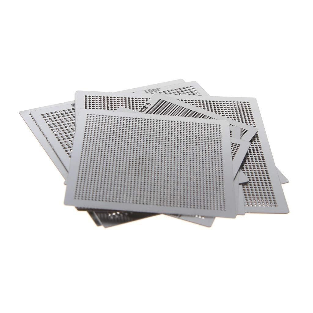 sodeber 10Pcs/set BGA Reballing Stencil Template Kit For Computer IC Chip Repair Stencils Parts Repair Stencils Parts