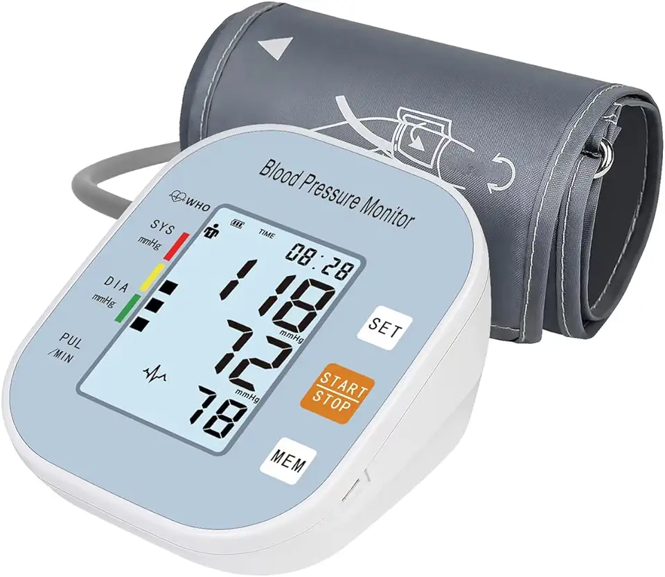 Blood Pressure Monitors for Home Use, Blood Pressure Machine Upper Arm with Large Wide Cuff Automatic Digital BP Machine LCD Screen BSX583(Light Blue)