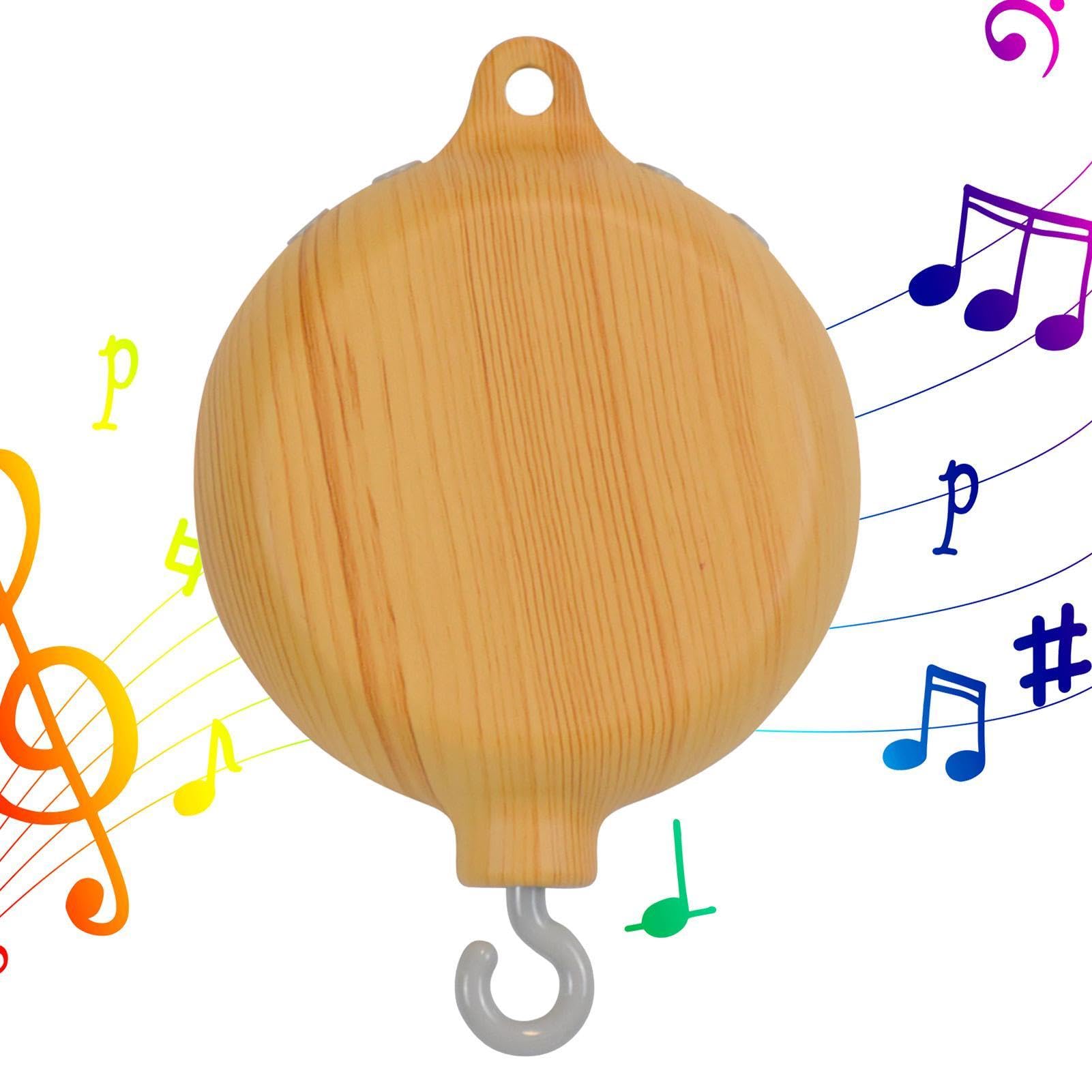 Baby Mobile Music Box - infnt Crib meldy, Nursery Musical Toy | 35 Lullabies Kids Music Box, Wood Finish Crib Chime, Kids Music Box Imitation Wood Spinner Nursery Wind Chime, Crib Chime 35 Melodies
