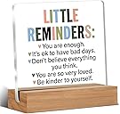 Inspirational Motivational Gifts Employee Appreciation Gifts Little Reminders You are Enough Clear Desk Decorative Sign Acrylic Sign With Wooden Stand for Office Desk Table Shelf