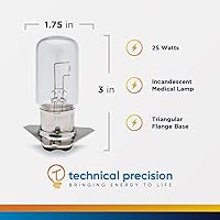 Vista 1 de Technical Precision Bombilla de repuesto para lámpara de microscopio en miniatura incandescente de 25 W, 6 V, para Carl Zeiss 125/16, P47D, base