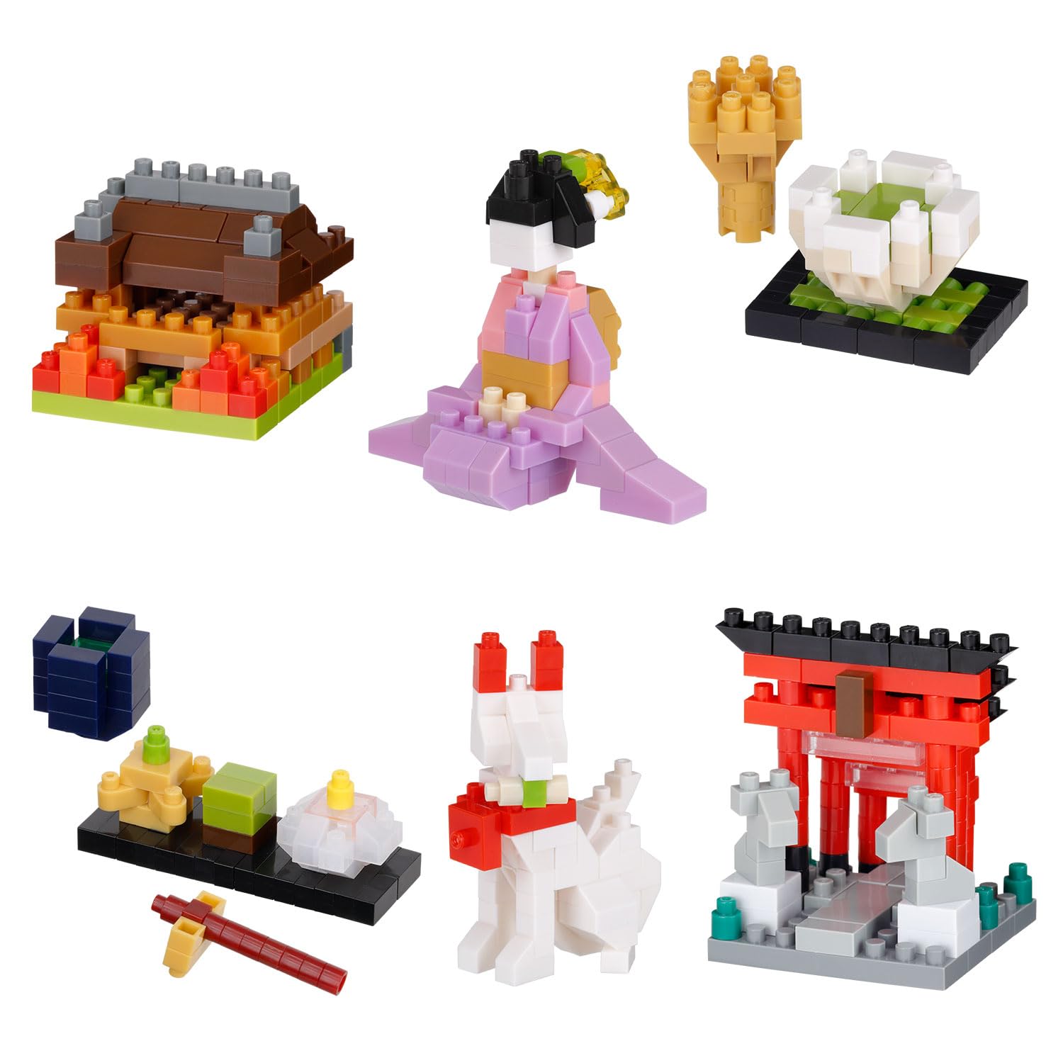 Nanoblock Mini Kyoto Collection Box, Set of 6