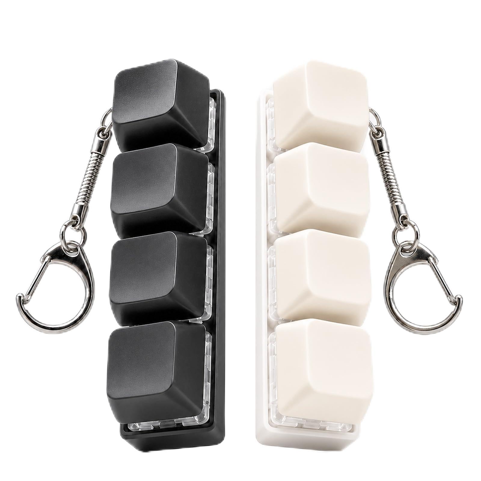 NoraGlaze 2-Pack 4-Key Mechanical Clicker Keychains, Solid Colour Keycaps โ image 1