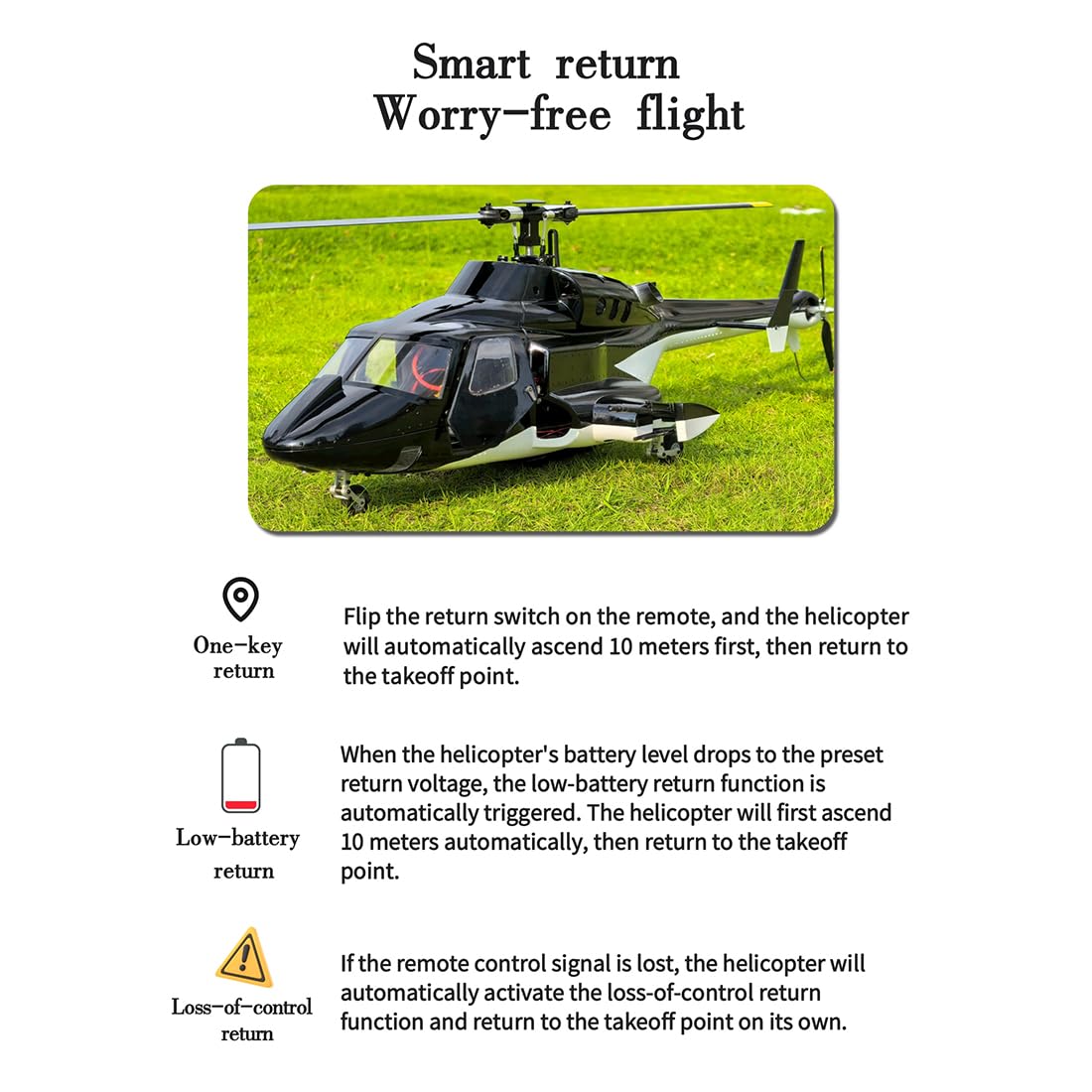 Elicottero RC per adulti, FL500 Pro 500-Class 2.4G 6CH Scala RC elicottero modello con FLISHRC L7 Flight Controller e 4 modalità di posizionamento GPS, giocattolo interno ed esterno per gli amanti RC