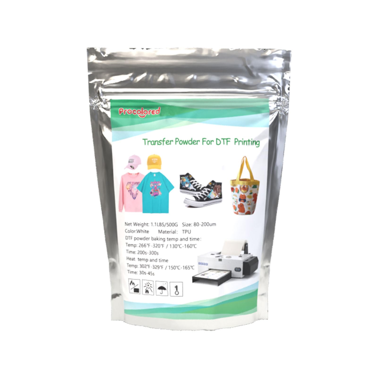 Procolored 1KG Polvo Termofusible DTF Blanco para Impresión Directa sobre Film Uso Transfer