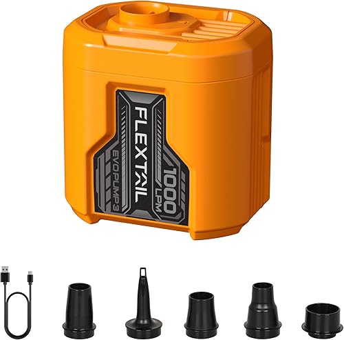 FLEXTAILGEAR EVO Pump 3 Bomba de aire portátil recargable 5KPa bomba de aire eléctrica con 1300 mAh para inflar y desinflar - Ideal para camas de