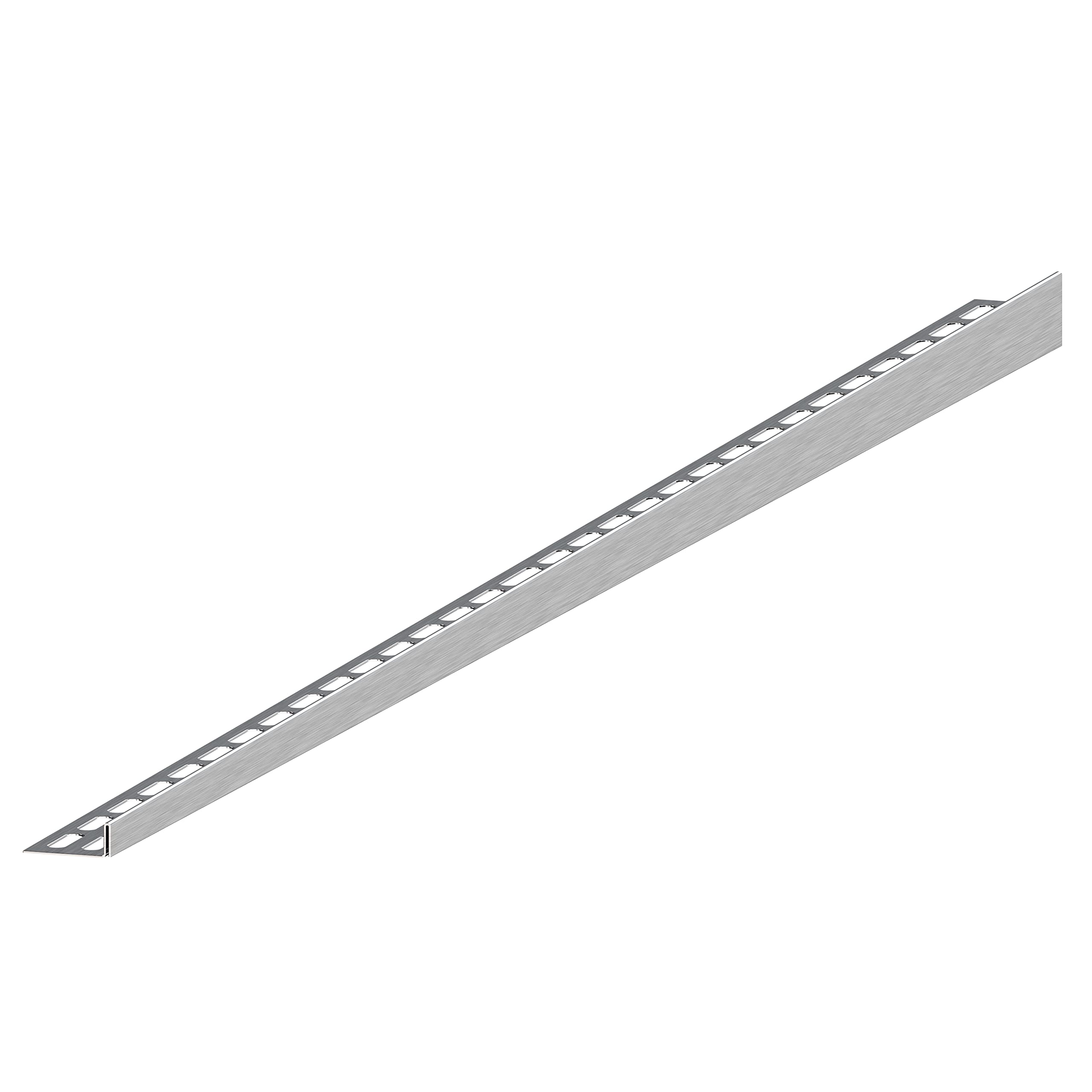 Aquabad Clive Perfil degradado de acero inoxidable para cabina de ducha de 160 cm, versión izquierda, altura del borde 12 mm