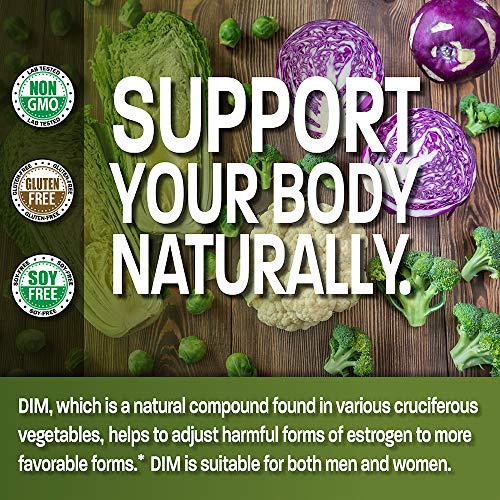 Bronson DIM Supplement 200 mg Diindolymethane with BioPerine for Enhanced Absorption, Estrogen Metabolism & Maintains Balanced Hormone Levels, 60 Vegetarian Capsules - Image 5