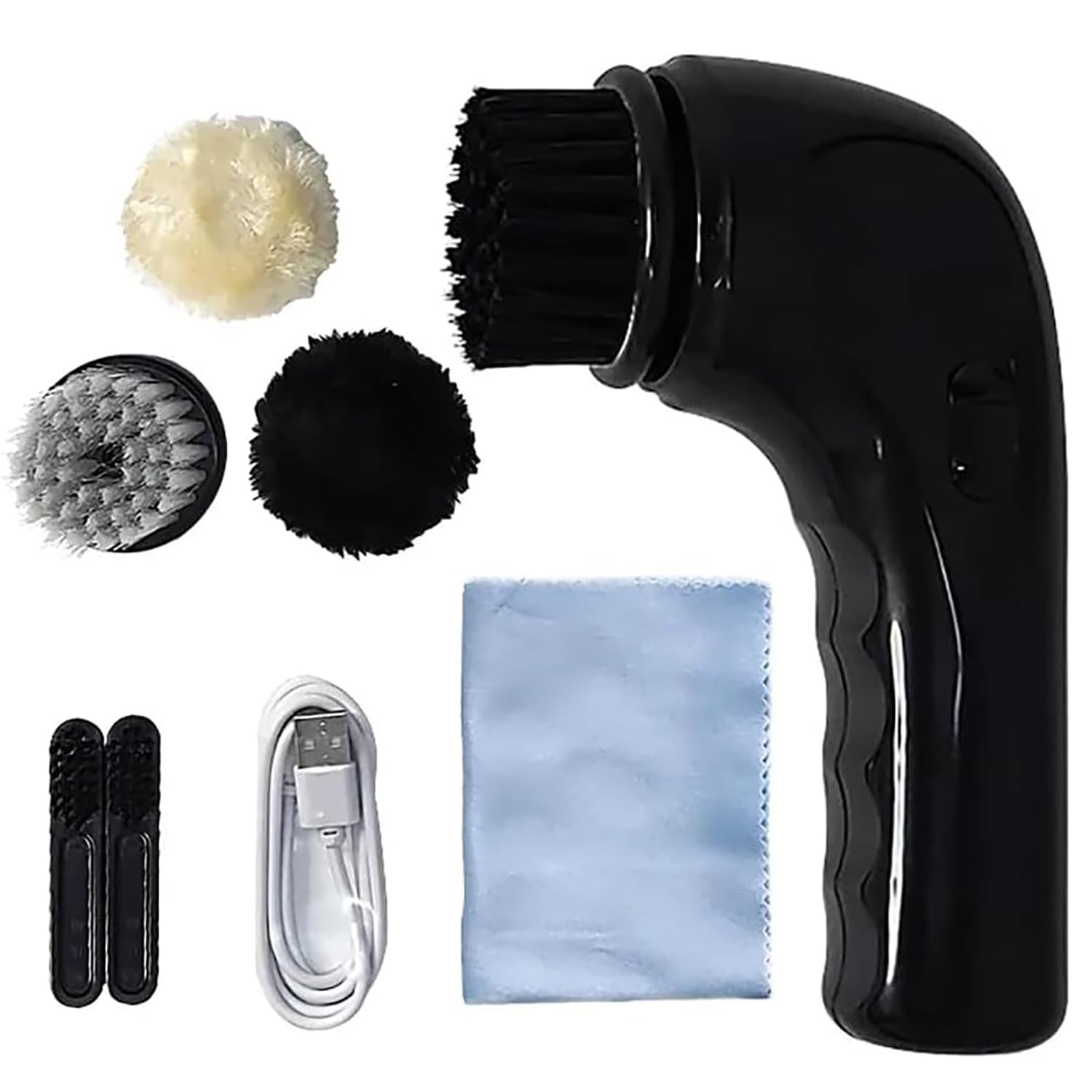 Spazzola Per Lucidatura Scarpe, Kit Elettrico Per La Cura Delle Scarpe, Depolveratore Portatile Per Pelle Con 4 Testine Sostituibili, Potente 2000 Giri Al Minuto, Adatto Per Scarpe, Borse E Divani