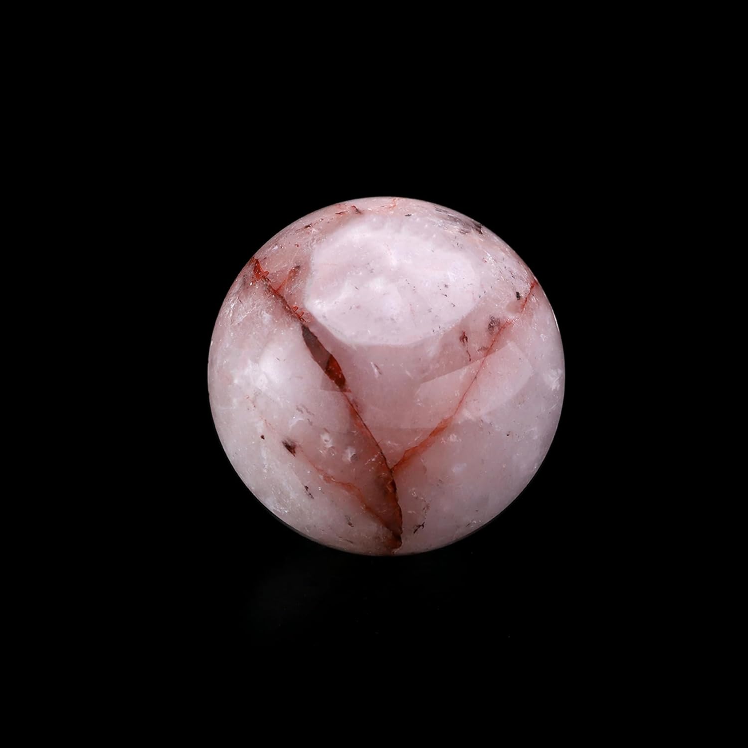 Healing Balls Natural Pink Quartz Sphere Ball for Meditation and Yoga Decorative Ethnic Quartz Ball Size 45-46mm HQB-D-32