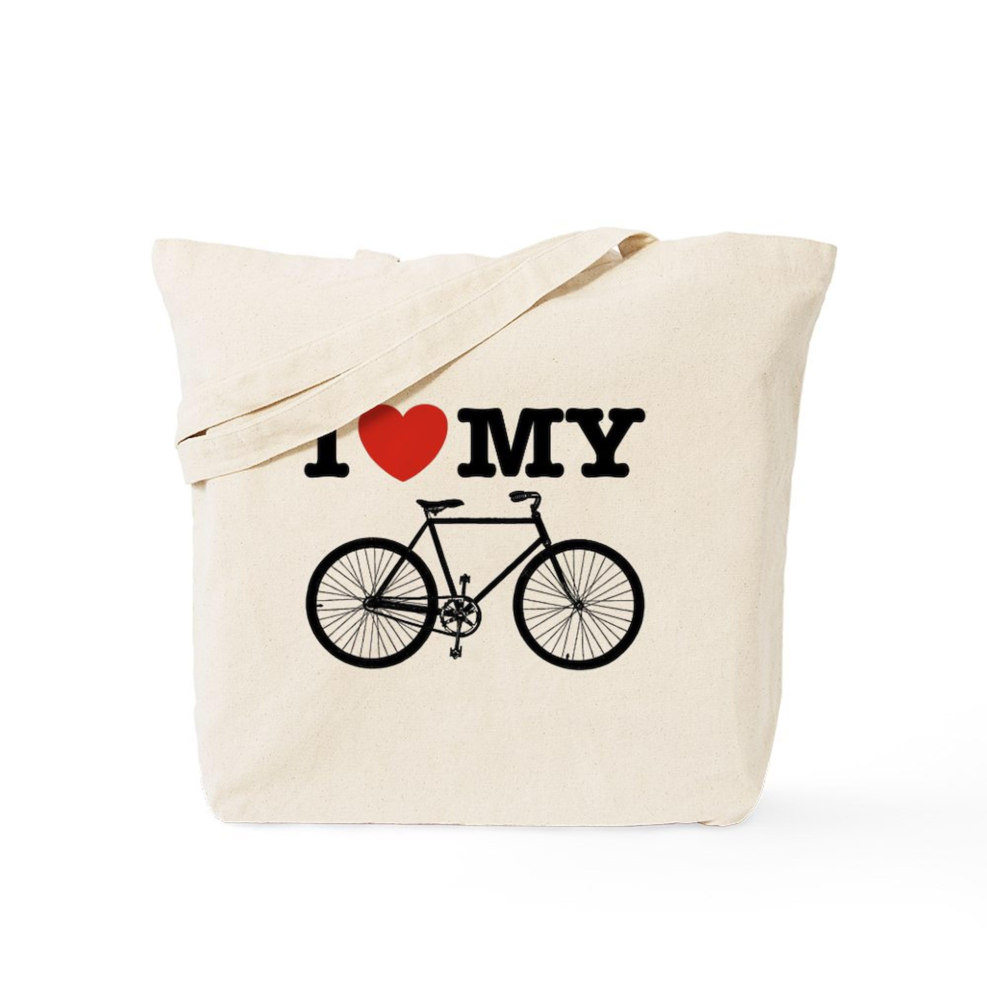CafePress I Love My Bicycle Tote Bag Natural Canvas Tote Bag, Reusable Shopping Bag