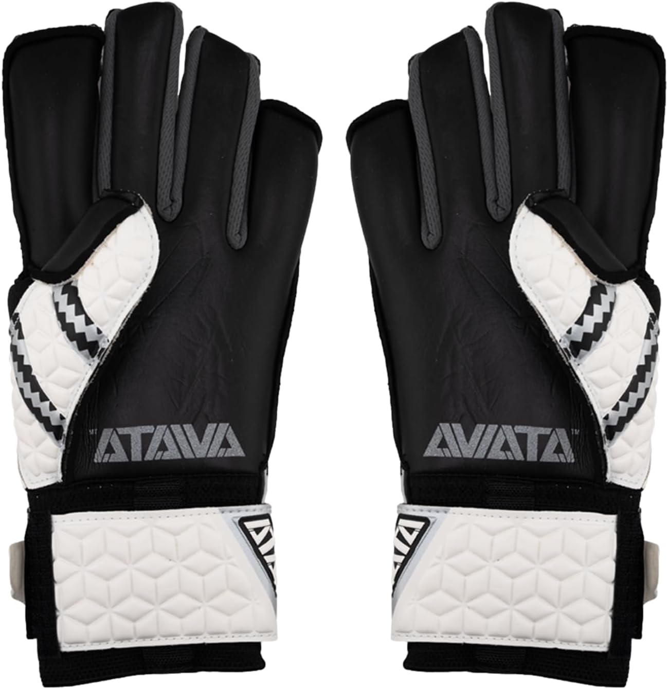 Aviata Sports Goalie Gloves Viper Carbon Fibre V7 Goalkeeper Soccer Gloves for Saves and Protection, 5 Finger Exo-SKEL Removable Finger Protection - Black