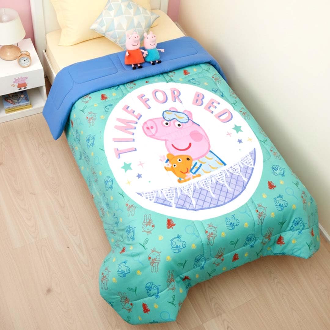 Athom Living Peppa Pig Character Themed Kids Comforter, Soft & Lightweight, Durable Bedding for Girls, Cozy & Vibrant Printed Bedspread, Machine Washable | 390 GSM, 135x220 cm 3