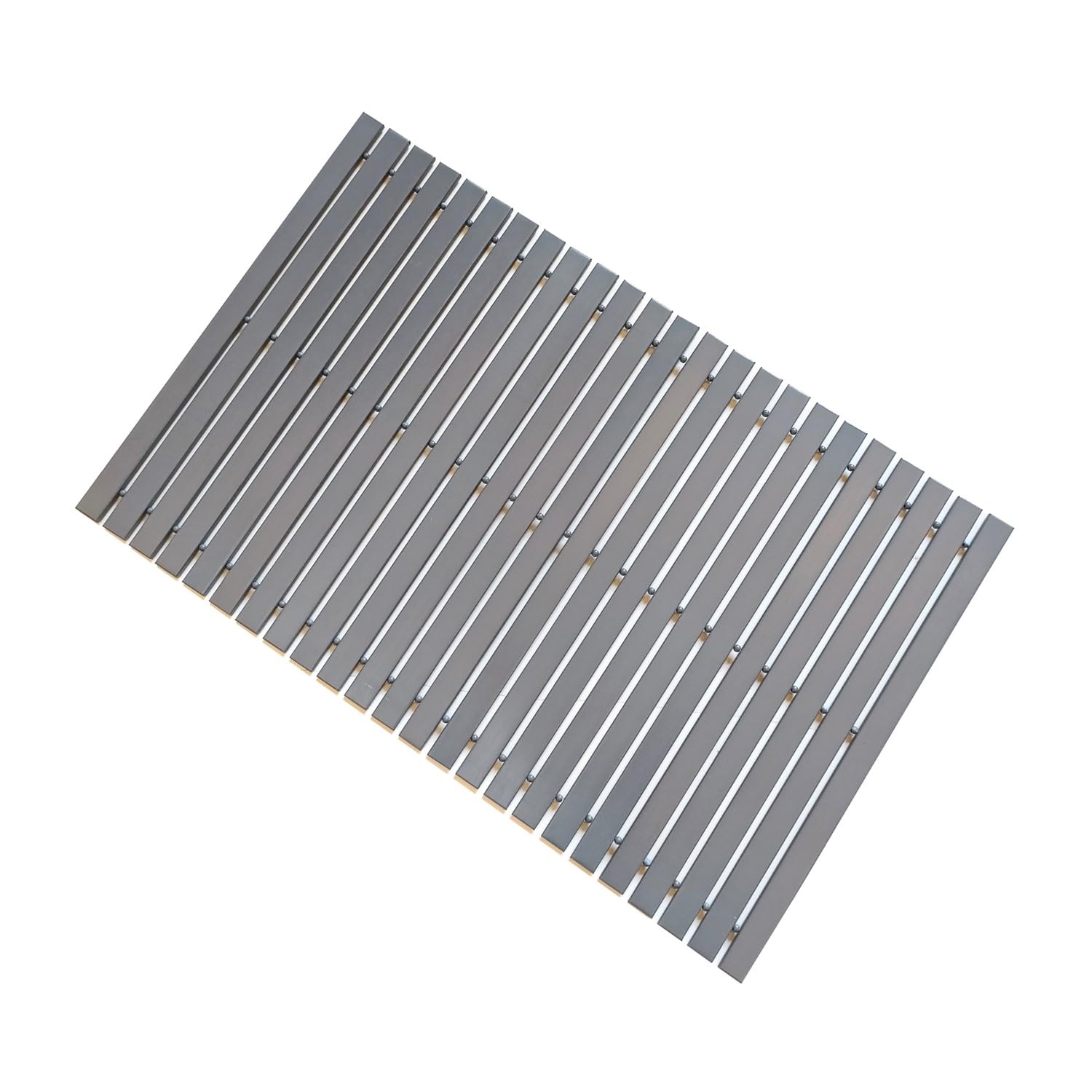 HJJKKH Bath Mat, Wooden Bathroom Mat Rayon Derived from Bamboo 23.6"x15.7", Rollable Non-Slip Floor Mat, Wooden Shower Mat for Bathroom, Bathtub, Spa,