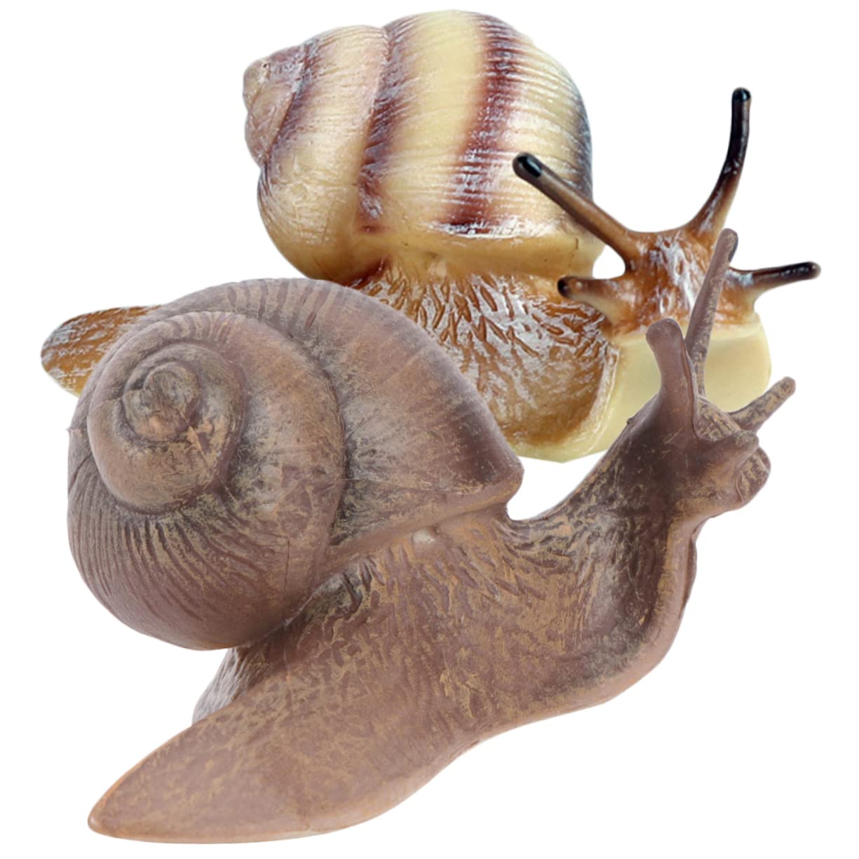 2pcs Simulation Snail Figurine - Realistic Plastic Snail Toy for Kids, Miniature Garden Decor, Animal Theme Party, Educational Model, Assorted Colors, 3.54 X 1.57 X 1.18 Inches