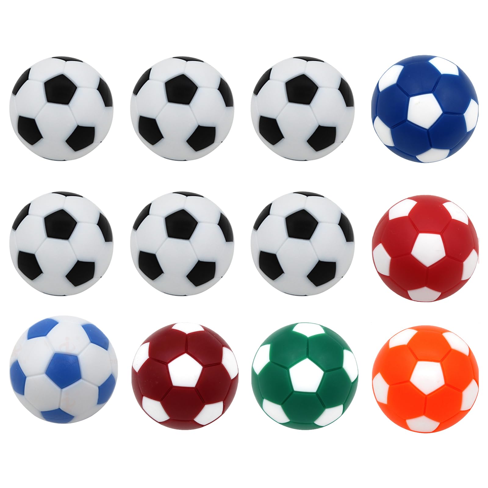 Helweet Piłki do piłkarzyków, mini piłki zapasowe, 12 sztuk, trwałe i nie blakną, do gier i sportów rekreacyjnych, 32 mm