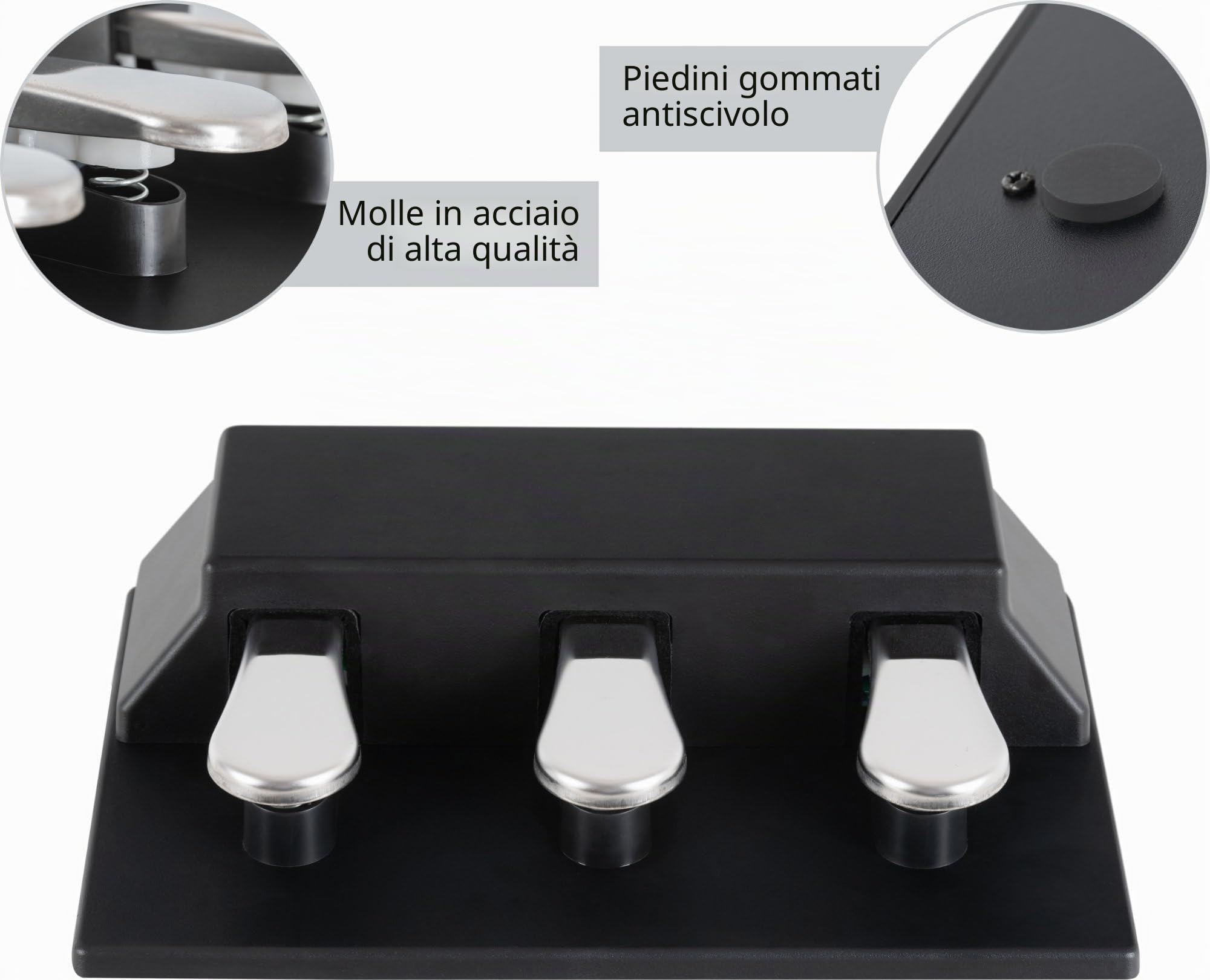 Classic Cantabile LP-Y Unità Pedale Tripla, Unità pedale trasportabile | Adatta a molti pianoforti Yamaha delle serie P e DGX, Connettore multipin, Piedini in gomma antiscivolo, Lunghezza cavo: 1