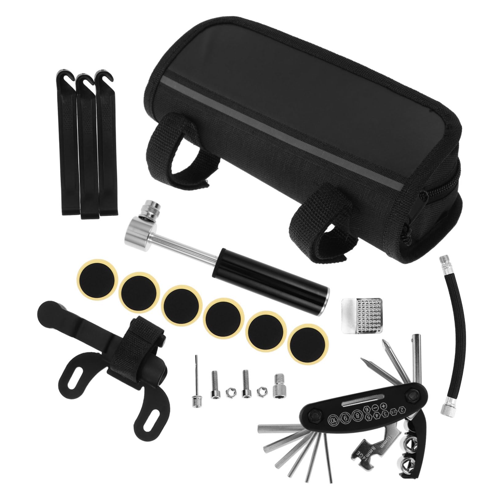 SUPVOX -one Bike Repair Kit Heavy Duty Tire Lever Patch Kit Mini Pump Cycle Tool Portable for Outdoor