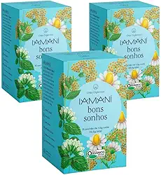 Kit Chá Misto Iamaní Bons Sonhos Orgânico Camomila Melissa e 45 sachês