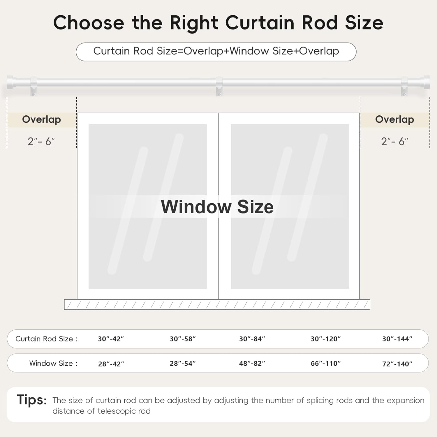 HEI! DEAR White Curtain Rods for Windows 72 to 144 Inch(6-12ft),1 Inch Heavy Duty Curtain Rods,Adjustable Long Curtain Rod,Modern Single Drapery Rods,Telescoping Window Curtains Rod 30-144",Pure White