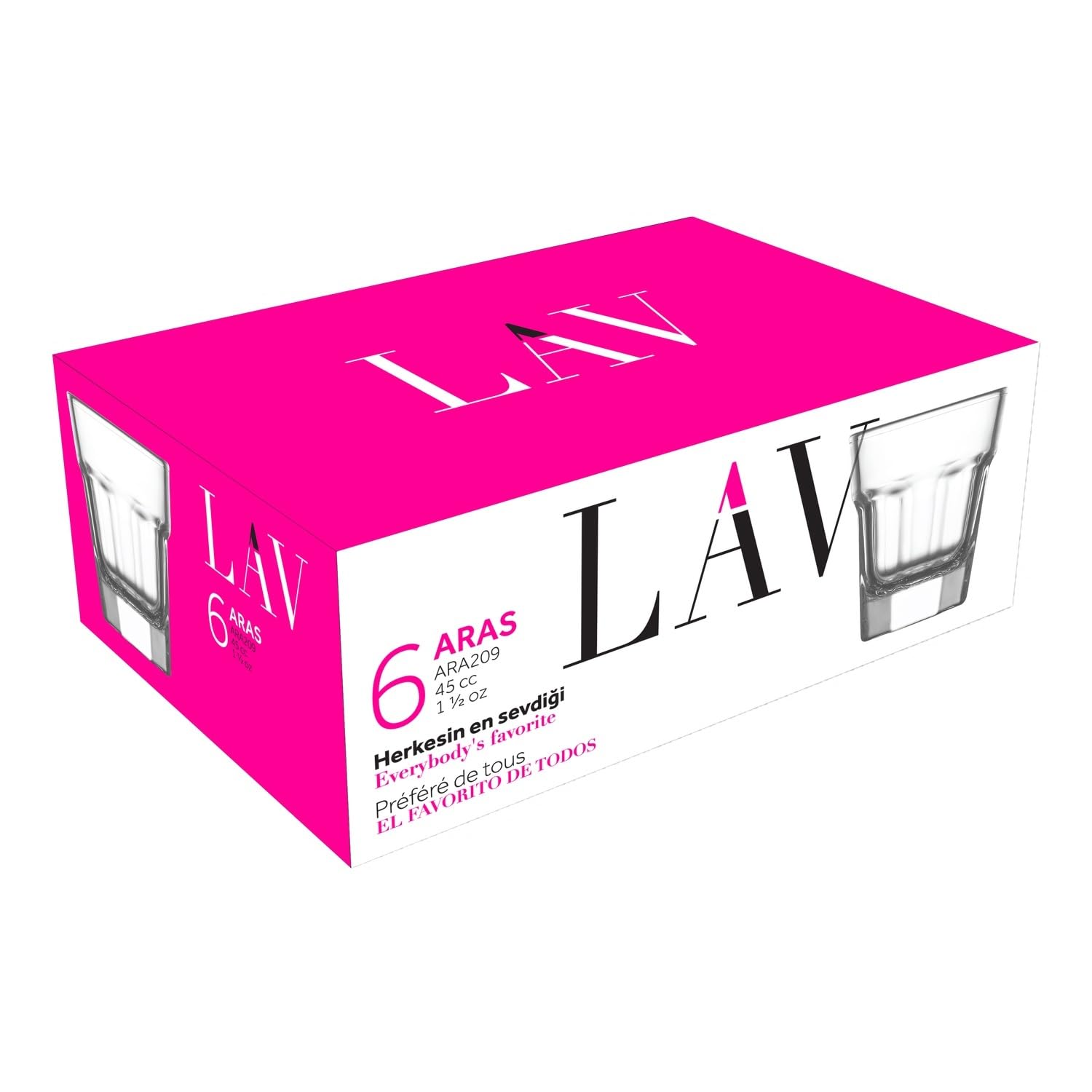 Lav, Aras 6'Lı Likör Bardağı, Aras, ARA209F45 cc, Şeffaf
