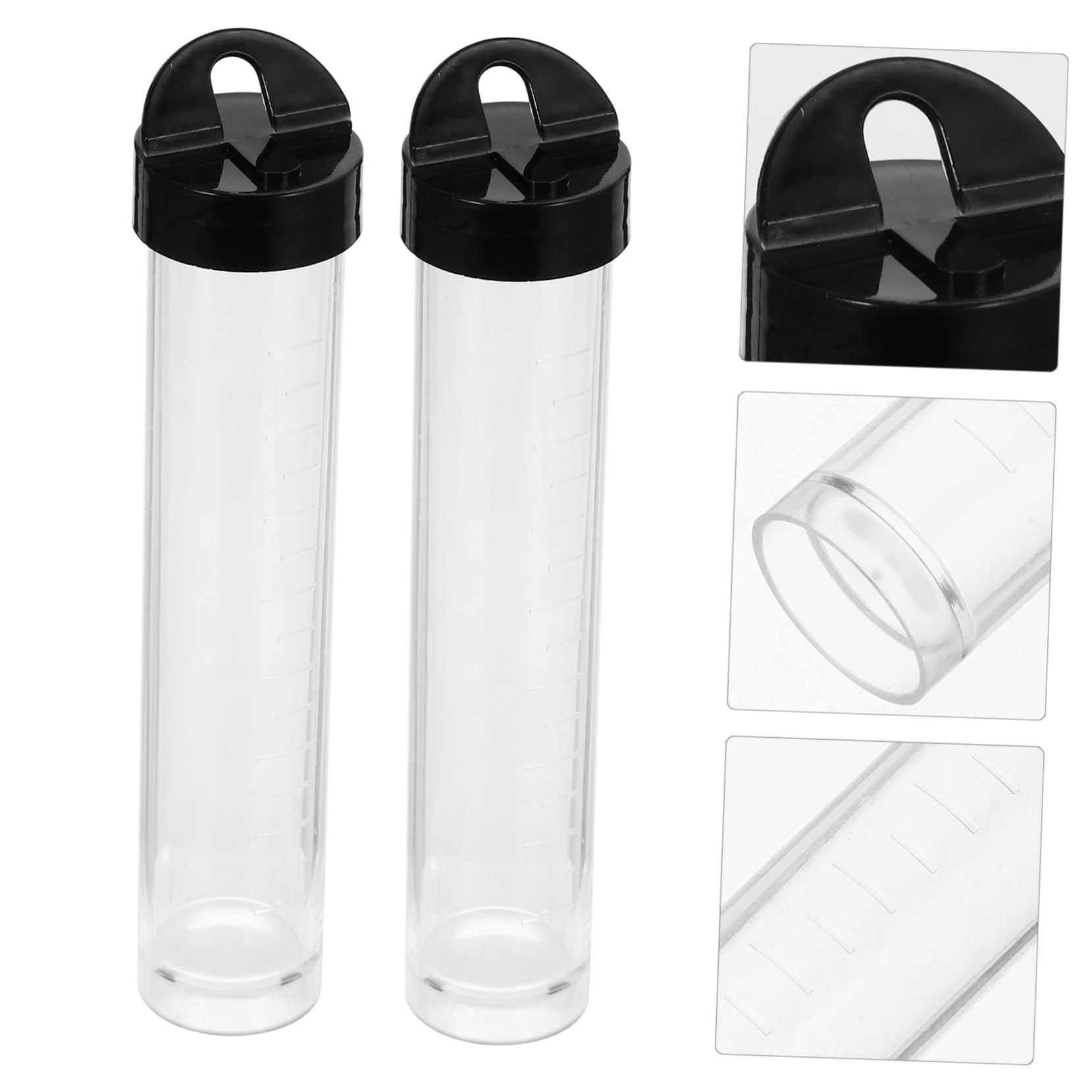PRETYZOOM 10ml Small Vial Scale Sample Test Tube Plastic Tube Lids for Laboratory and Home Use