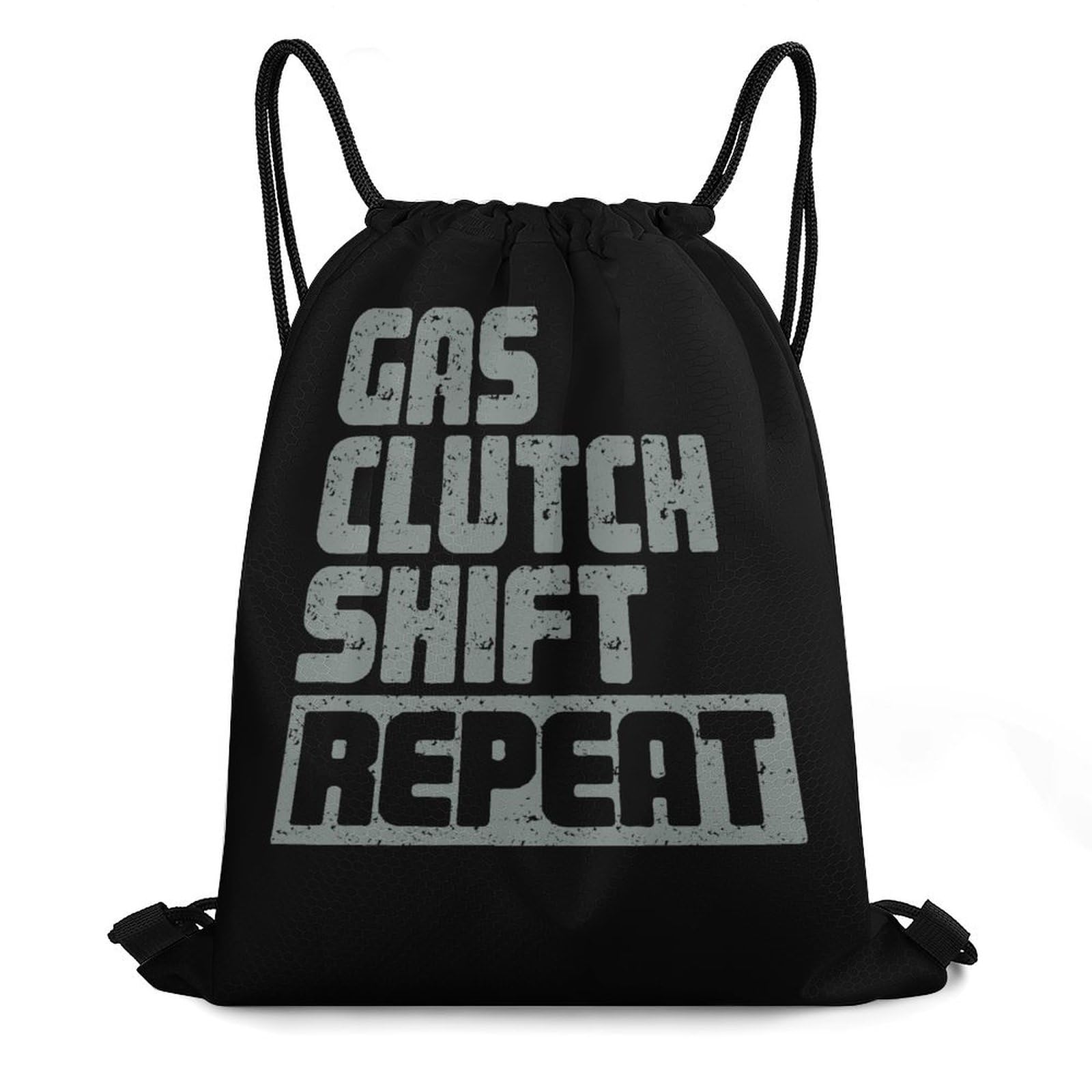Gas Clutch Shift Repeat Drawstring Backpack Durable Sport Gym Bags Daypack for Men Women 35 * 42cm