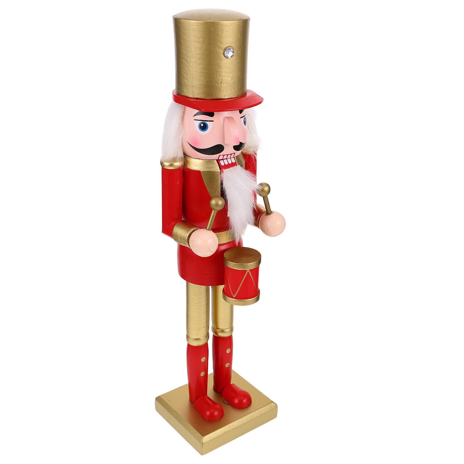 FRCOLOR 2 Pièces Figurine Casse-Noisette de Noël en Bois Rouge 38 CM
