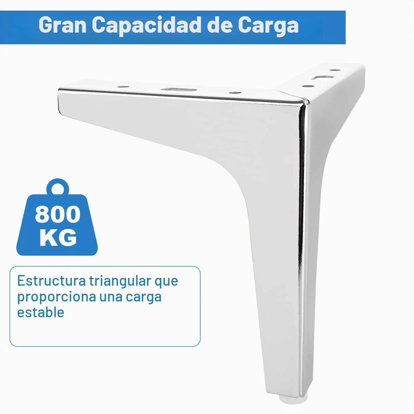 MIVIDE 8 Triangulares de Metal para Muebles, Patas para Muebles Plateado 15 cm, Patas de Metal Modernas para sofá, Mesa, Capacidad de Carga de hasta 800 kg