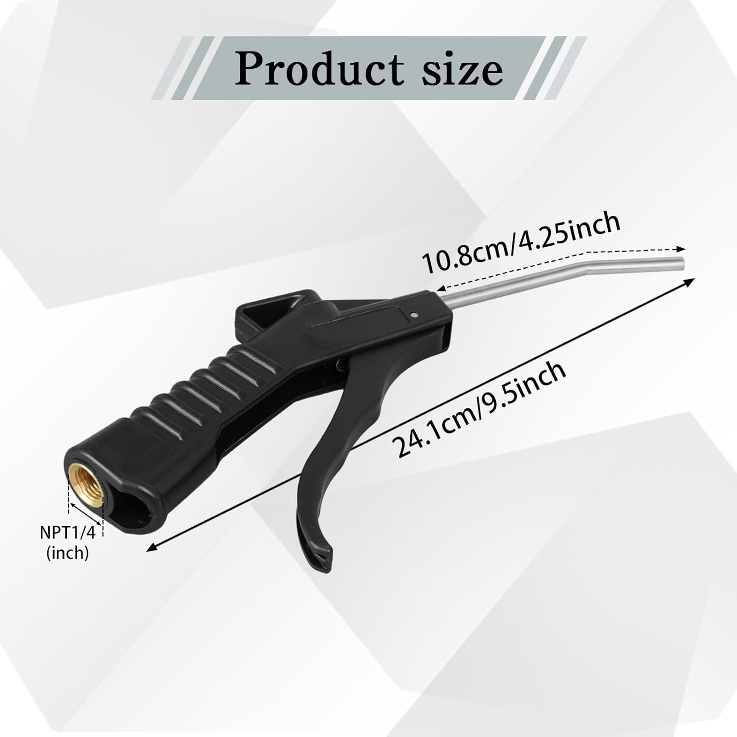 10 Pcs Power Air Nozzle Blower Gun with Black Pistol Grip Compressor Air Blow Tool Accessories for Household Industrial Mechanics