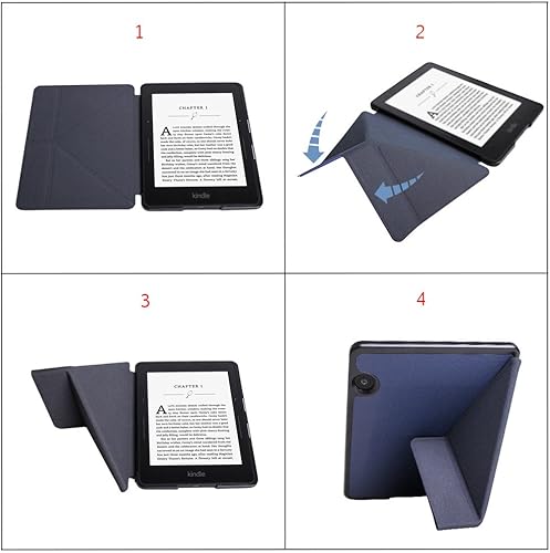 Miniatura 6 de WALNEW Funda de origami para Tienda Kindle Voyage (noviembre de 2014), protección completa del dispositivo con piel sintética y función inteligente