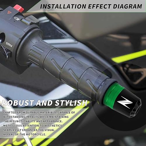 Miniatura 2 de Deslizadores de extremo de barra de motocicleta para K.awasaki Z250 Z300 Z400 Z650 Z750 Z800 Z900 Z1000 Bar End Pesos de barra Protectores de