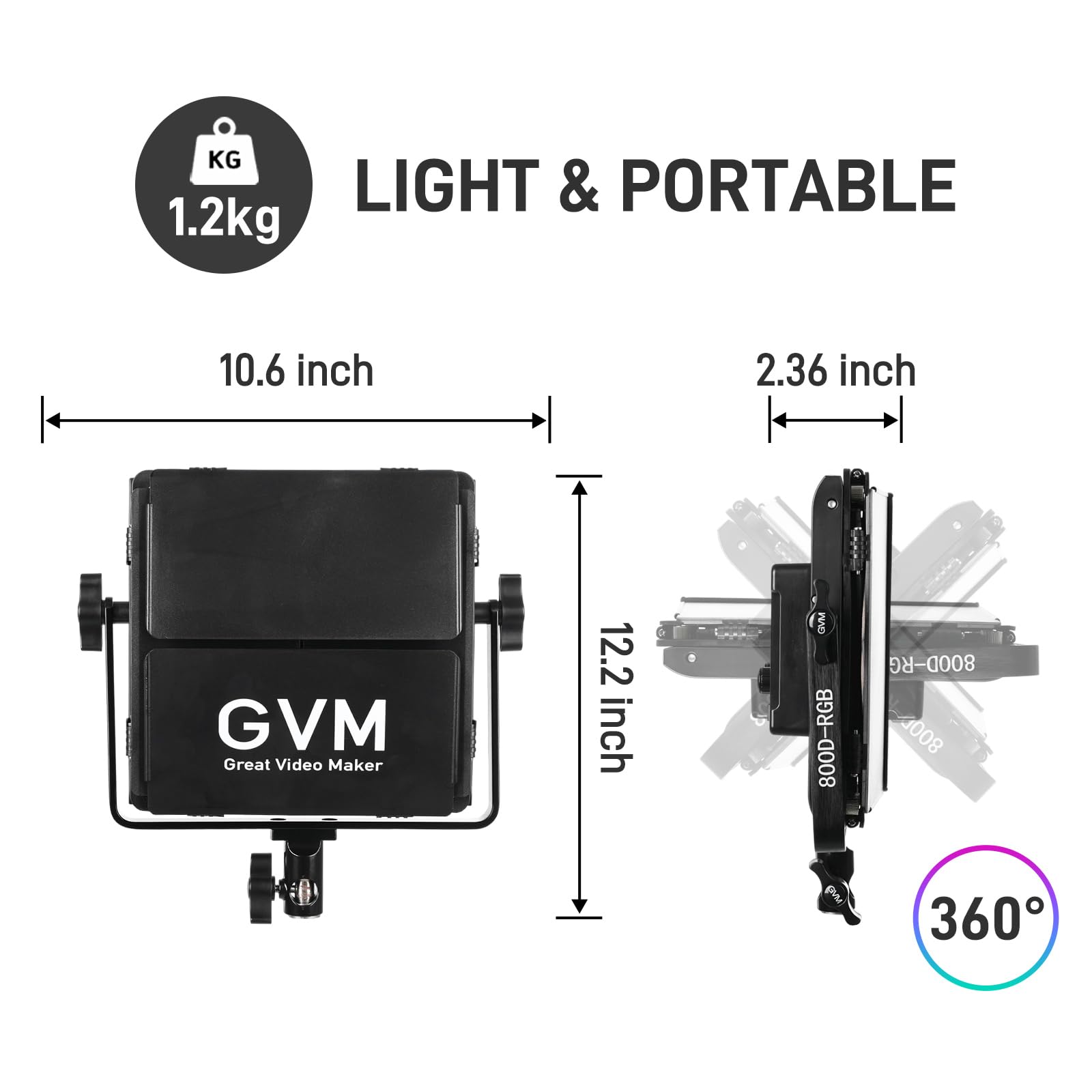 Amazon.com : GVM RGB LED Video Light Kits, 800D 6X Upgraded Studio