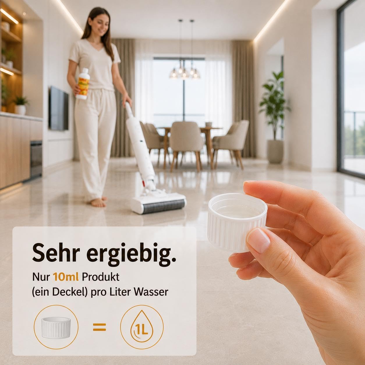Naturalny Płyn do Robotow Mopujacych Płyn do Mycia Podłóg Koncentrat 500 ml (intensywna pomarancza)