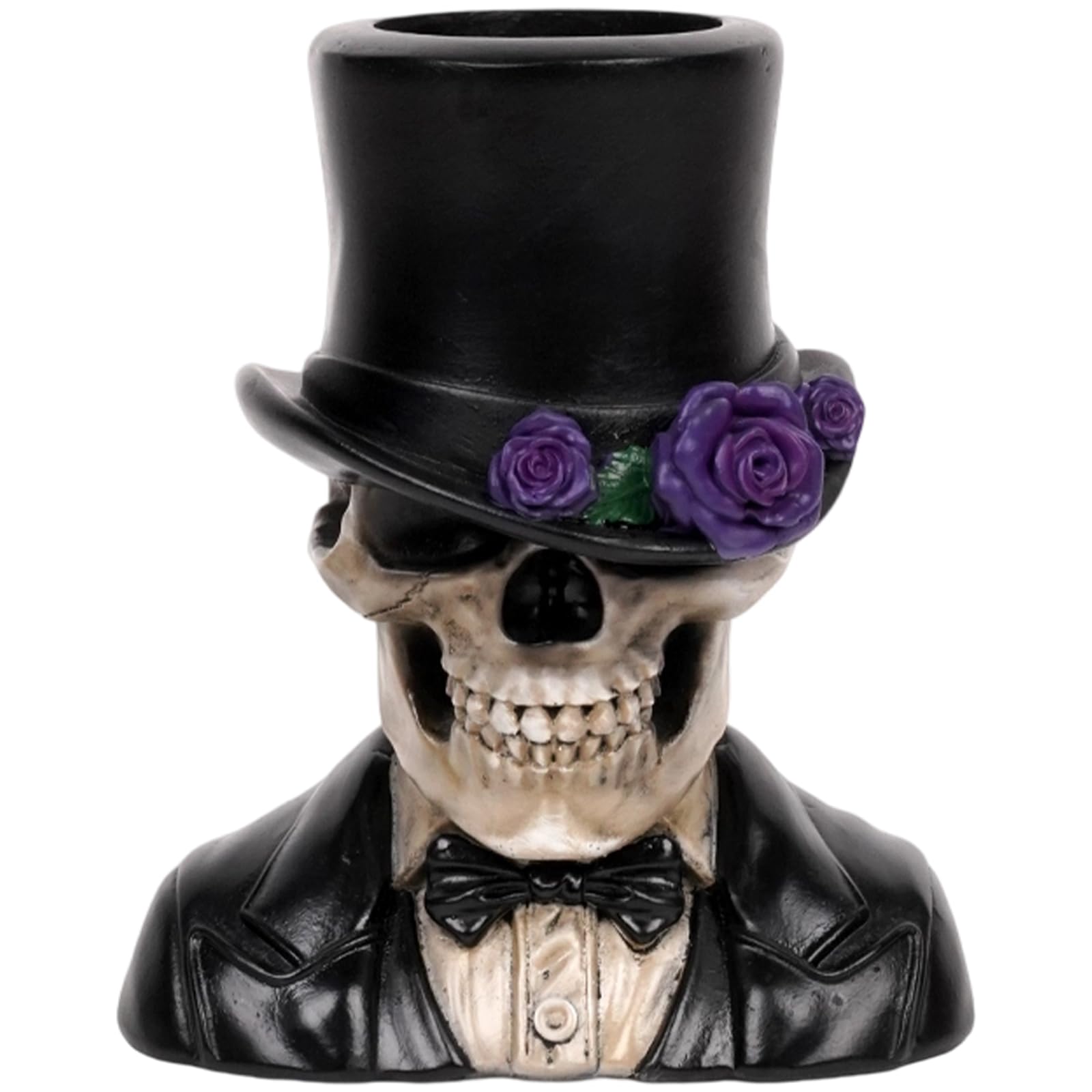 carotoe Halloween Skull Vases Resin Planter Pots with Rose for Indoor Outdoor Table Centerpieces Home Decor Skull Flower Vases