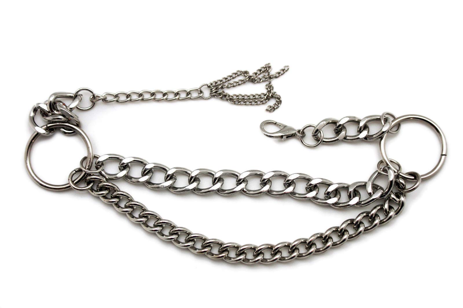 TFJ Women Western Fashion Jewelry Boot Bracelet Metal Chain Silver Big Ring Bling Shoe Charm One Side