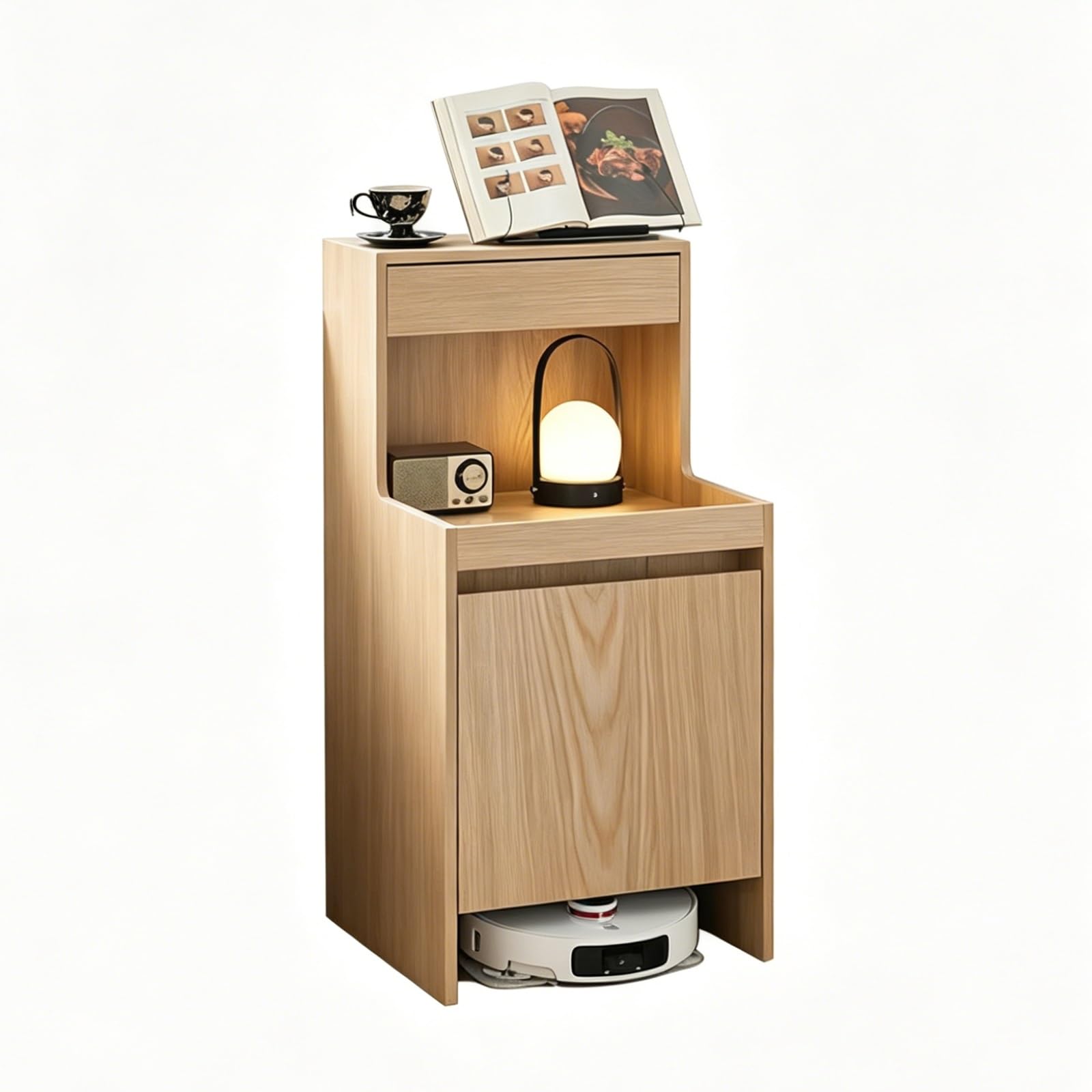 Robot Vacuum Stand Cabinet,Vacuum Hidden Cabinet With Doors,Open Base