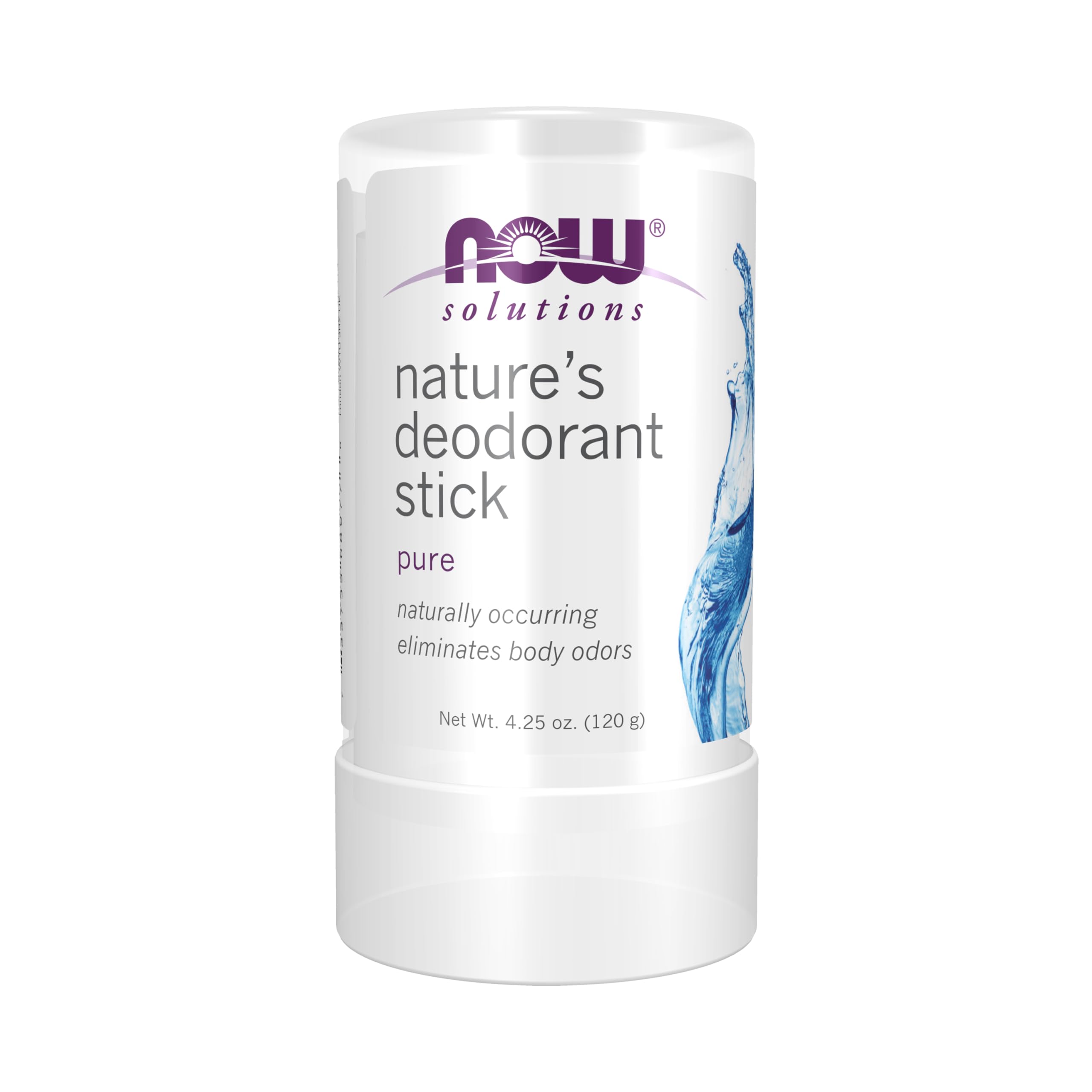 NOW Solutions, Nature's Deodorant Stick, Deodorant Stone, 100% Pure and Natural, Long-Lasting Body Odor Elimination, 3.5 oz.