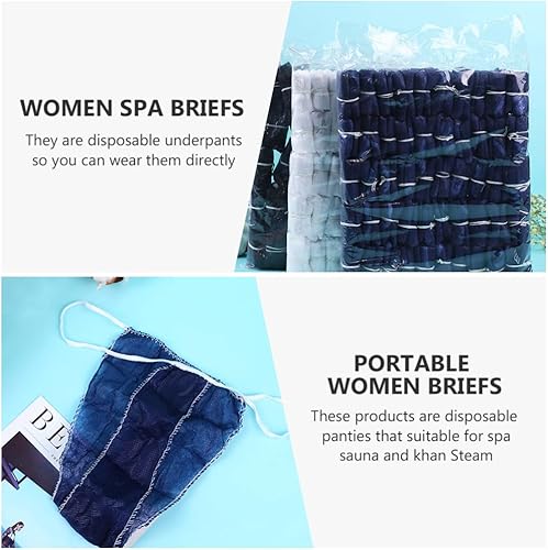 Miniatura 7 de Beaupretty 50 piezas de ropa interior desechable para mujer, ropa interior de tela no tejida, ropa interior para spa, hospitales, viajes de