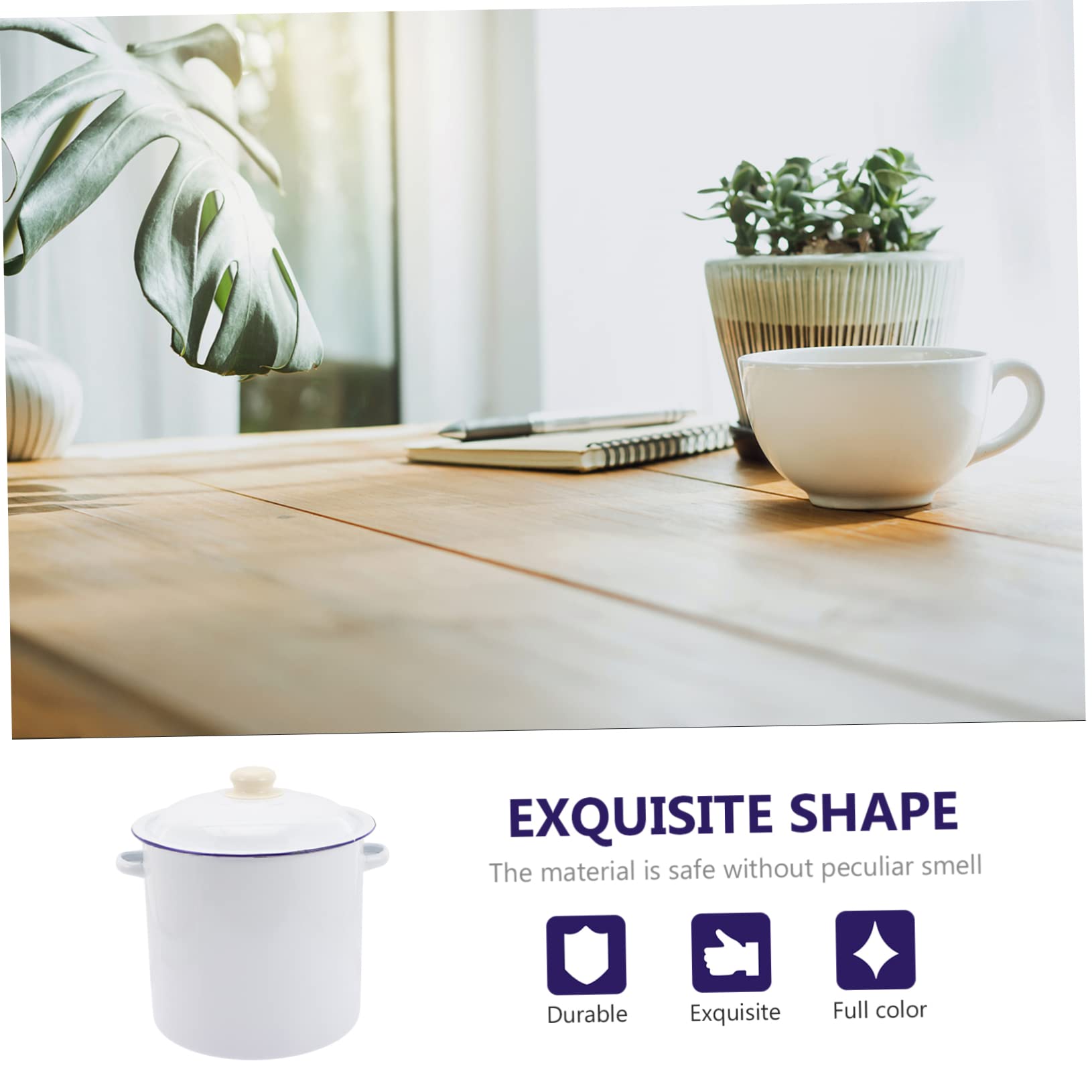 SHOWERORO Secchio Smaltato Bianco da 20L, Contenitore Multiuso Resistente ad Acidi e Sostanze Alcaline, Secchiello per Tè e Acqua Domestica, Forniture per Chimiche, Confezione Singola