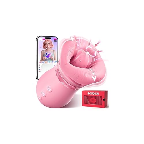 Vibrator Adult Sex Toys for Women - Sovokn 5IN1 Mouth Rose Sex Toy Vibrators, 10 Tongue Licking, 3 Auto & 1 Manual Sucking Vibrator Adult Toys New APP, Anal Clit Nipple Female Couples Sex Toys, Pink