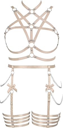 BBOHSS Harnais De Corps Grande Taille Punk Jarretière - Ceinture Cuisse Gothique 14 Couleurs