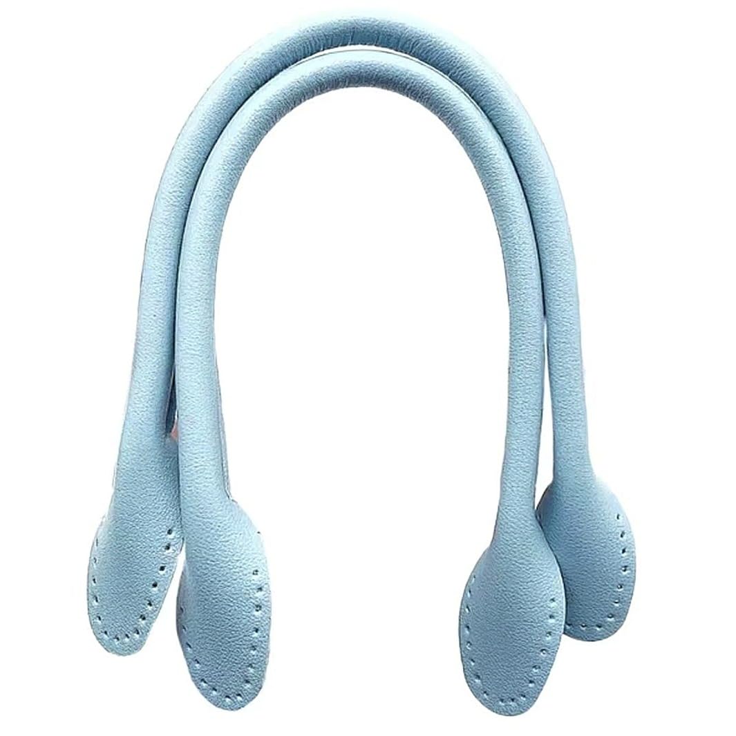 WDZDS 4 PCS 42CM Sky Blue Short Handbag Strap Replacement Replacement Leather Bag Handles For Bag/Purse Crafting Handbag Strap Leather