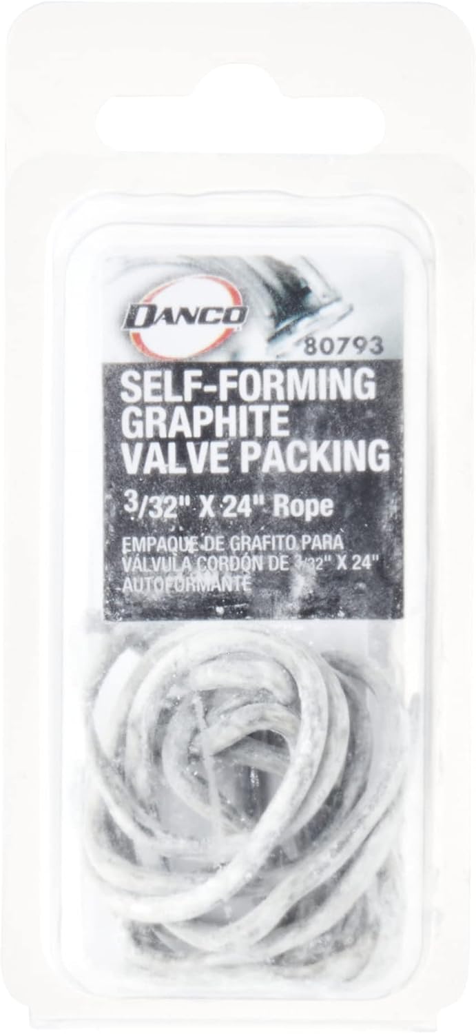 Danco 80793 3/32-Inch x 24-Inch Graphite Valve Stem Packing, Carded, 1 Each,Black