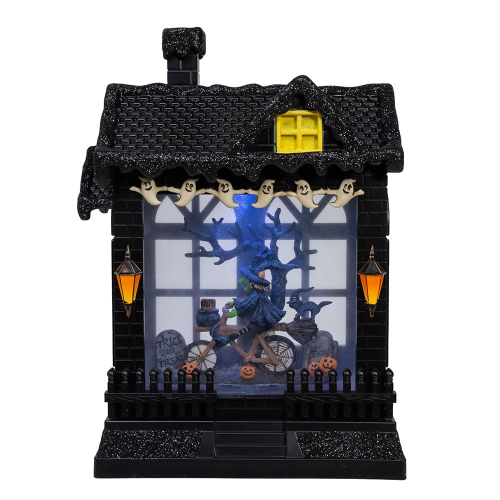 Maison fantôme à LED pour ambiance d'Halloween sur table et buffet